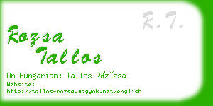 rozsa tallos business card